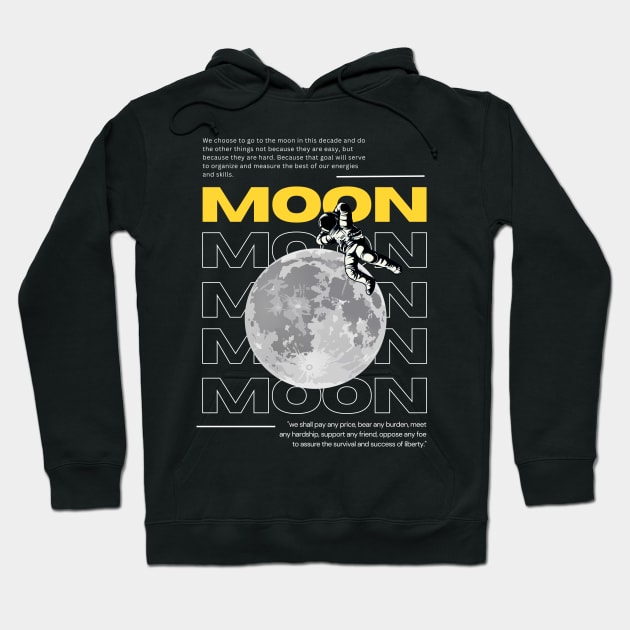 Space Moon | Night Moon | Freedom Of The Moon Hoodie by STYLEEPOOL